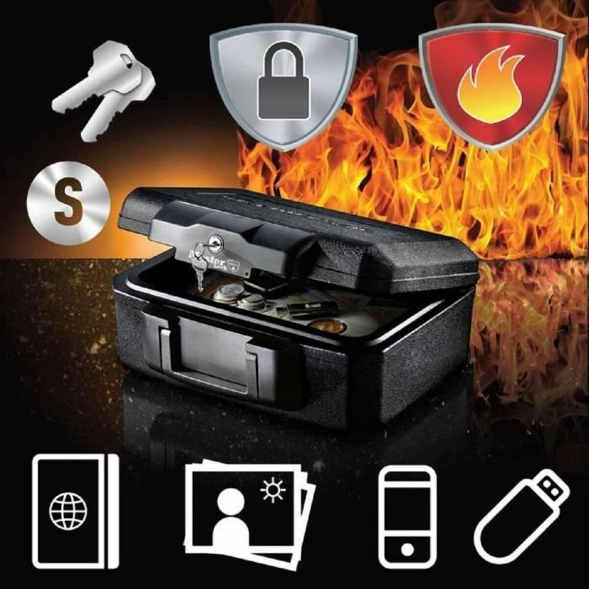 Safety-deposit box Master Lock L1200 36 x 28,5 x 15,5 cm Black-3