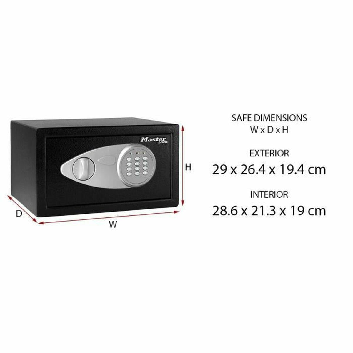 Safety-deposit box Master Lock X041ML Black Black/Grey Steel 11,7 x 7,9 x 5 cm-1