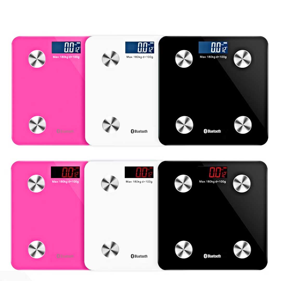 NNEAGS 2X Wireless Bluetooth Digital Body Fat Scale Bathroom Health Analyser Weight Black/White-4