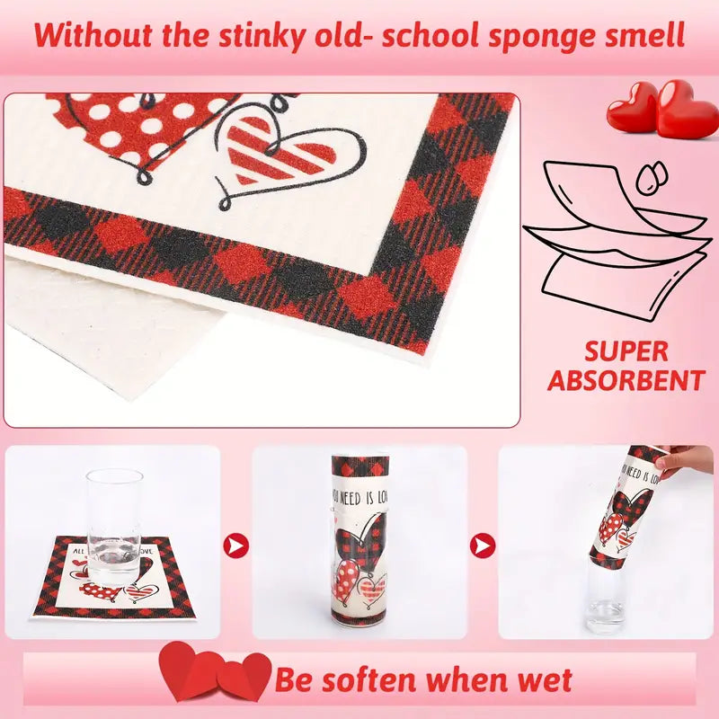 Romantic Red Check Valentines Day Placemats Set of 6-2