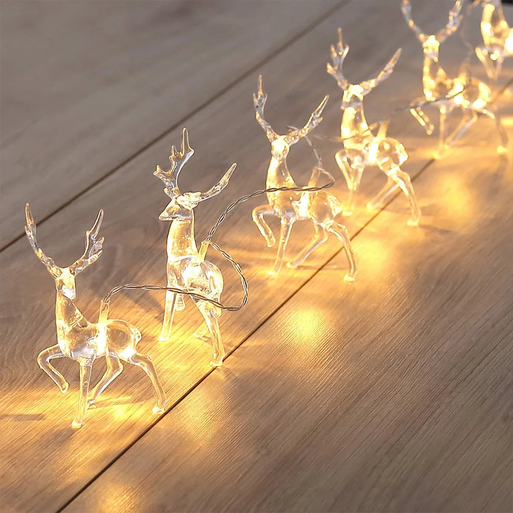 1.5M 10-LED Christmas Reindeer String Lights – Festive Fairy Garland-1