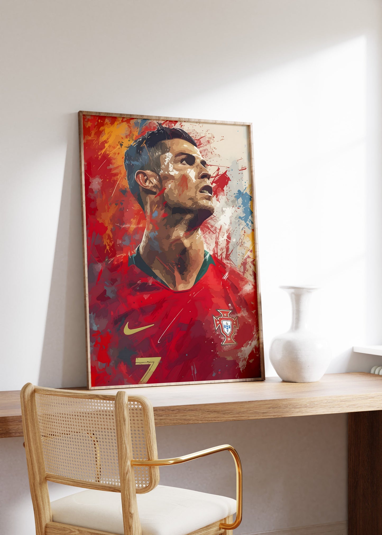 Fußball Legende Ronaldo Portugal · Dynamisches Kunstposter im Splash Art Stil · Wanddeko für Fans · Druck ohne Rahmen-5