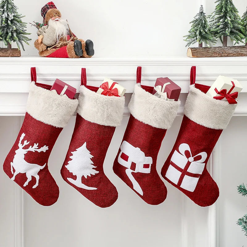 NNEOBA Christmas Stockings Reindeer Tree Holiday Decor Set (12 PCS)-2