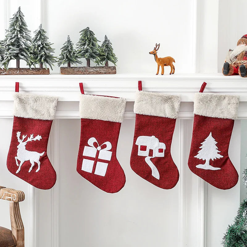 NNEOBA Christmas Stockings Reindeer Tree Holiday Decor Set (12 PCS)-3