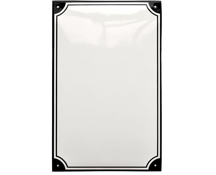 White Enamel Sign 18 x 28 cm (7" x 11")-2