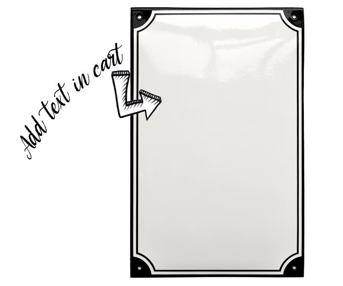 White Enamel Sign 18 x 28 cm (7" x 11")-3