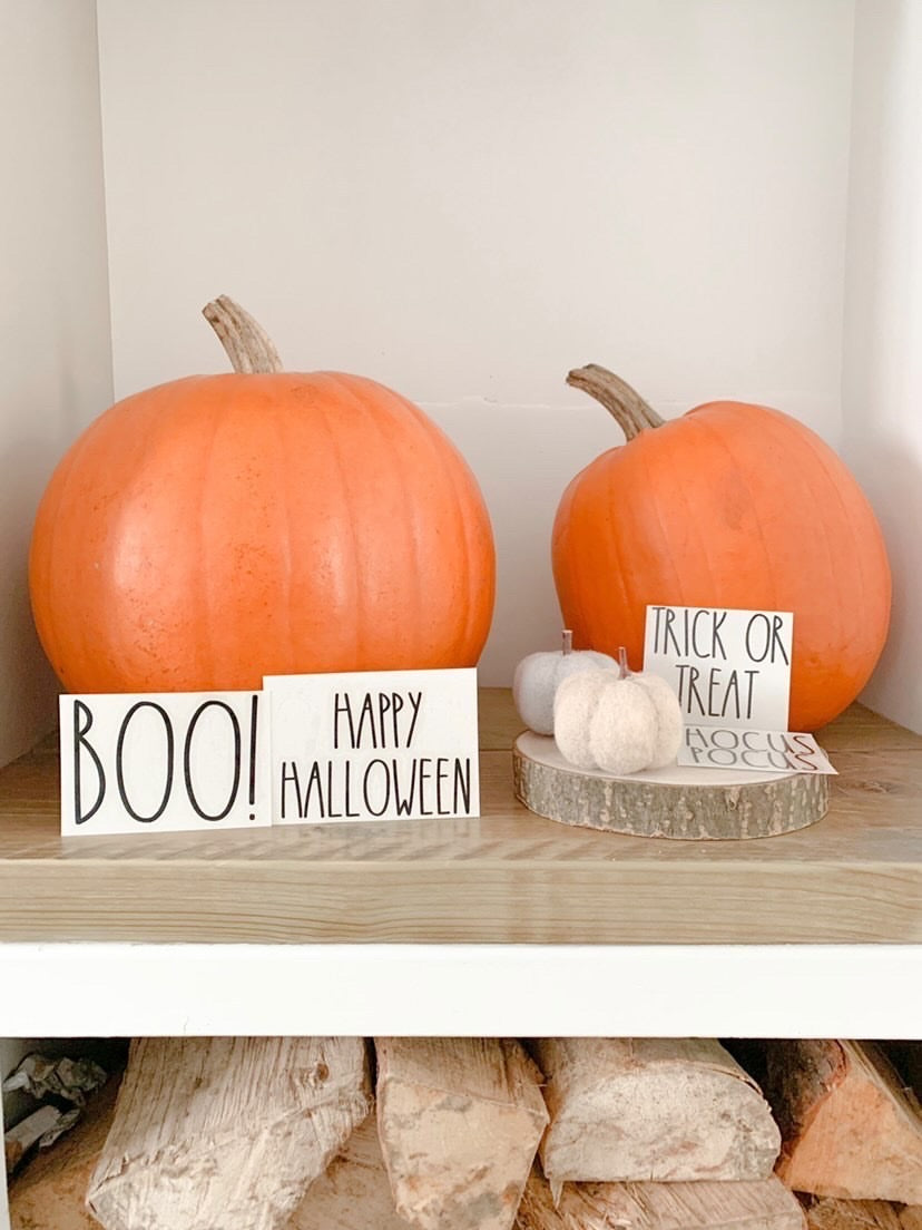 Set Of 4 Black Cami Font Halloween Pumpkin Window Door Halloween Sticker Labels-1
