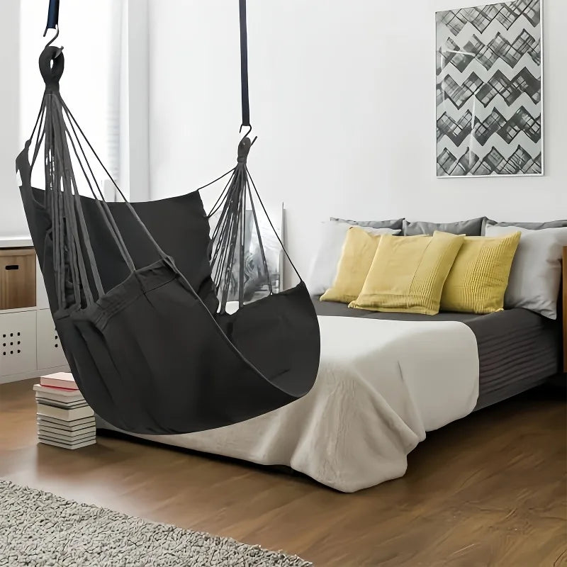 Outdoor Leisure Fabric Hammock Chair with Storage Bag-2