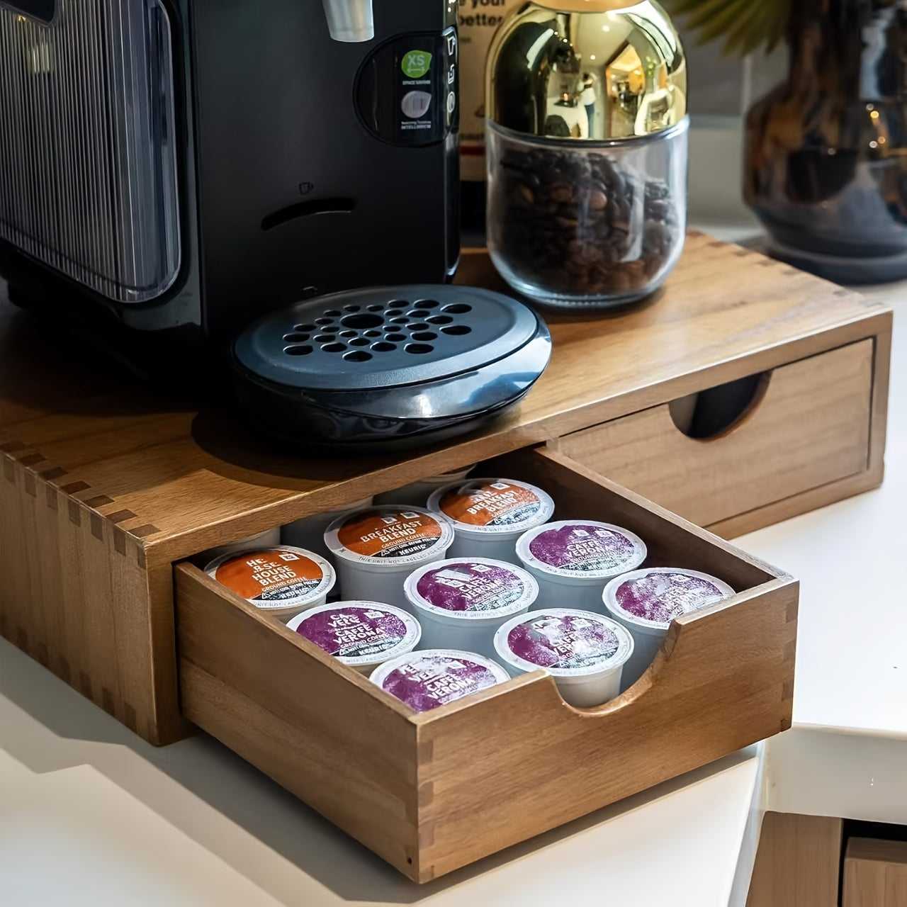 Wooden Storage Cabinet with Drawers Organizer for Kitchen-3