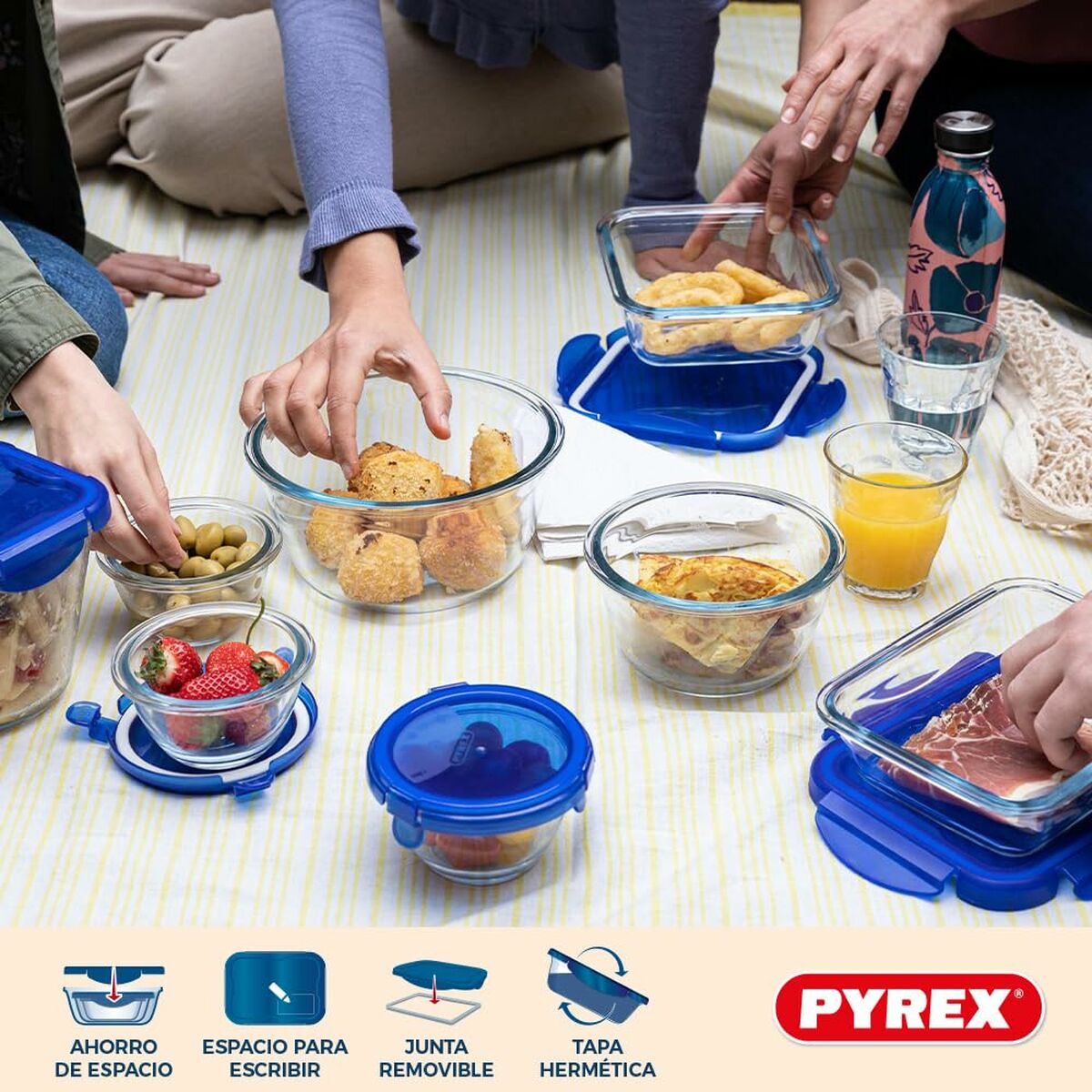 Set of lunch boxes Pyrex Transparent 5 Pieces-7