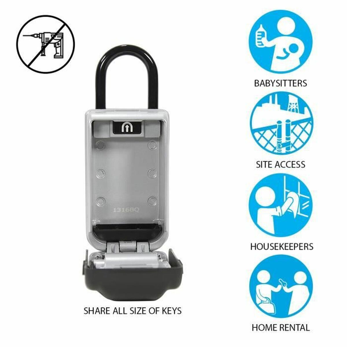 Safety-deposit box Master Lock 5424EURD Keys Grey Metal 17,5 x 7,2 x 5,2 cm-4