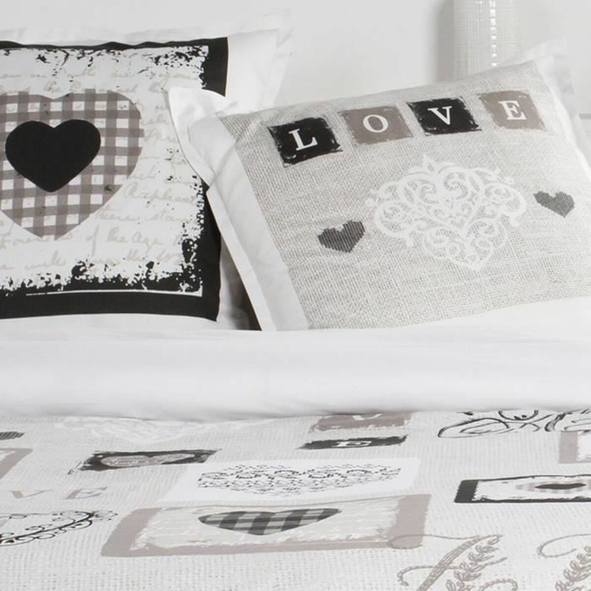 Bedding set TODAY Hearts White Double bed 240 x 260 cm-2