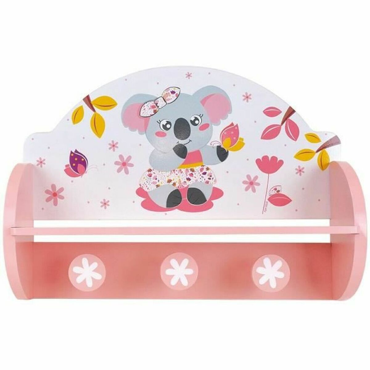 Wall mounted coat hanger Fun House Pink MDF Wood (33 x 46 x 15 cm)-0