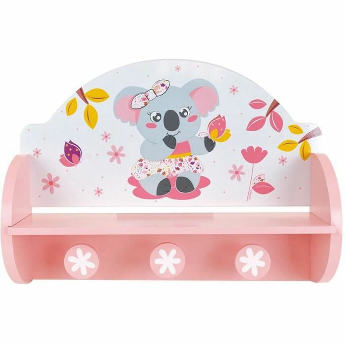 Wall mounted coat hanger Fun House Pink MDF Wood (33 x 46 x 15 cm)-2