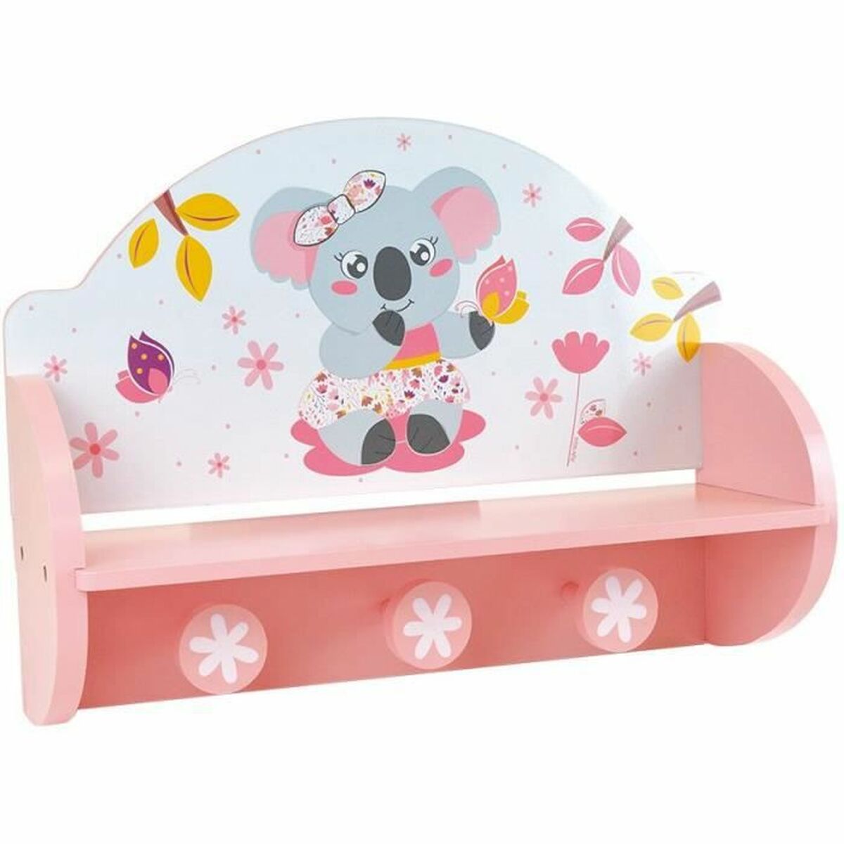 Wall mounted coat hanger Fun House Pink MDF Wood (33 x 46 x 15 cm)-1