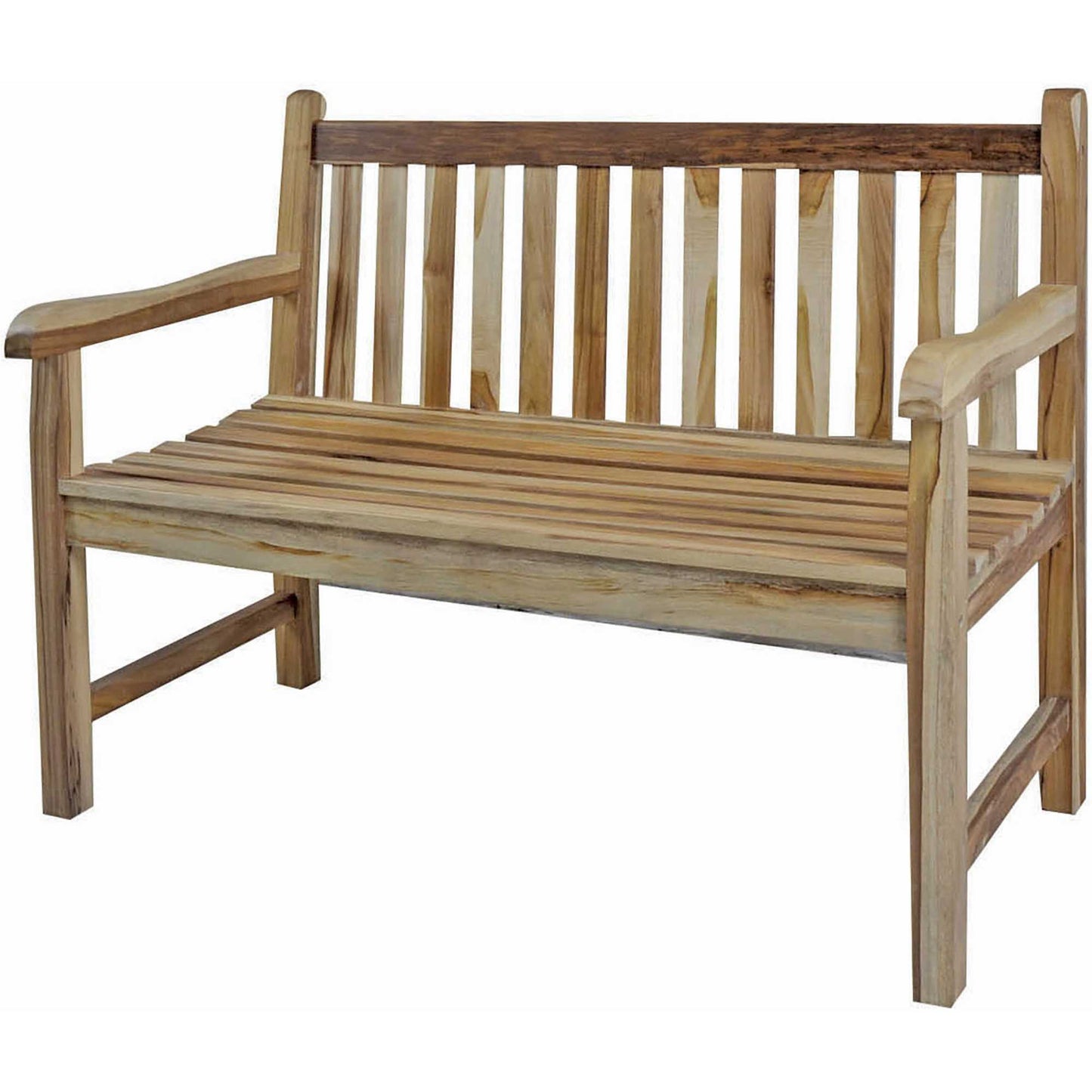 26" Natural Teak Solid Wood Garden Bench-3