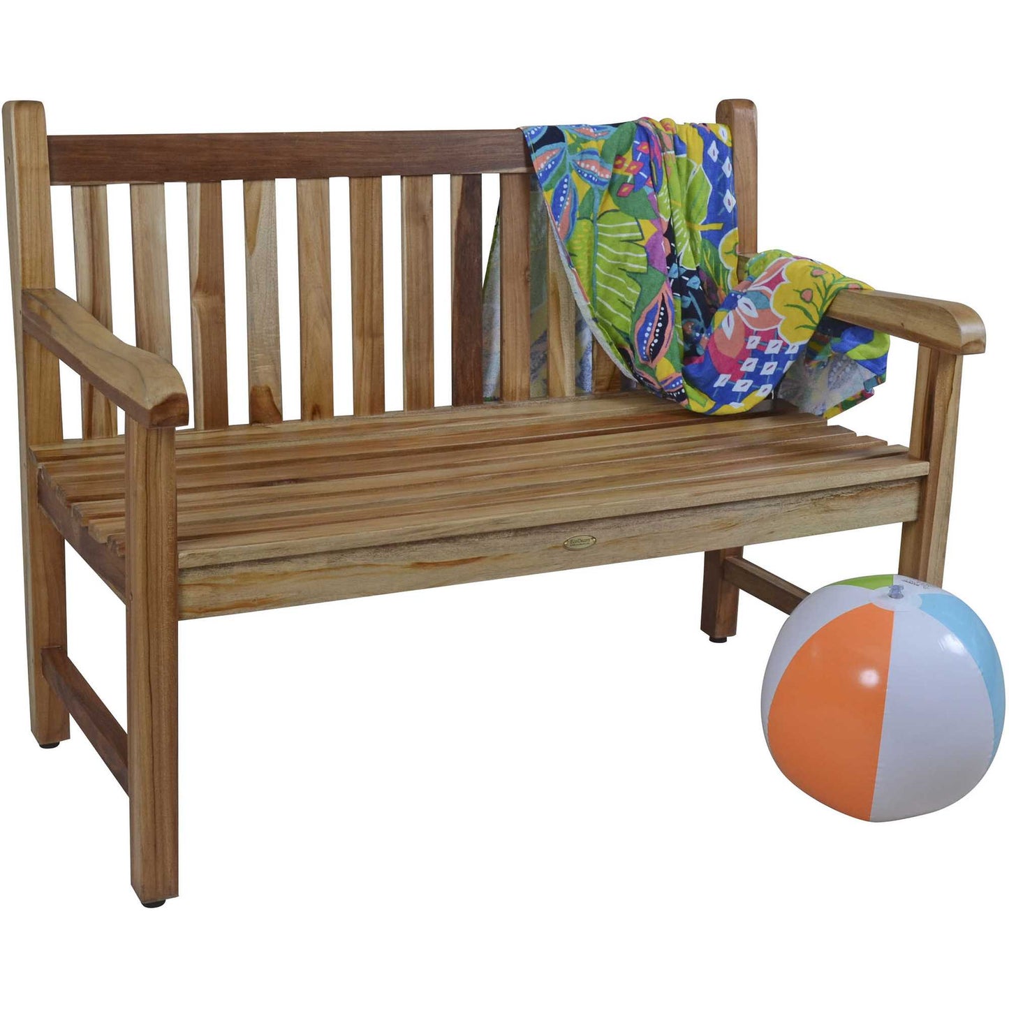 26" Natural Teak Solid Wood Garden Bench-4