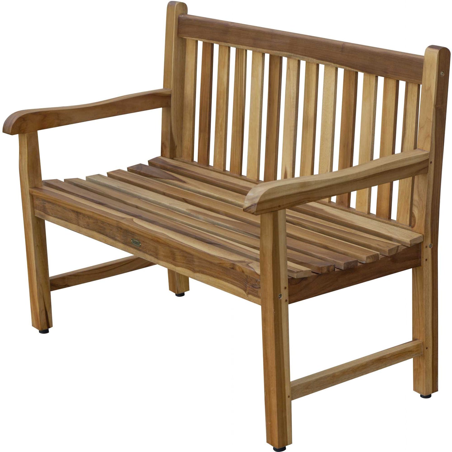 26" Natural Teak Solid Wood Garden Bench-5