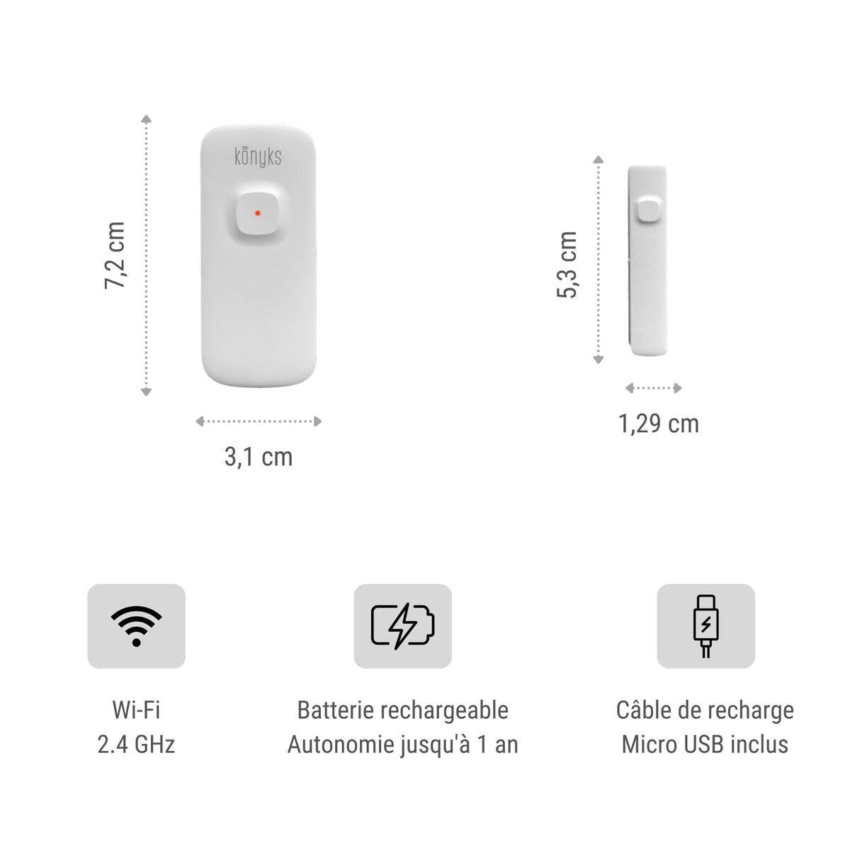 Open Doors and Windows Detector Konyks Senso Charge 2 Wi-Fi 2,4 GHz-1
