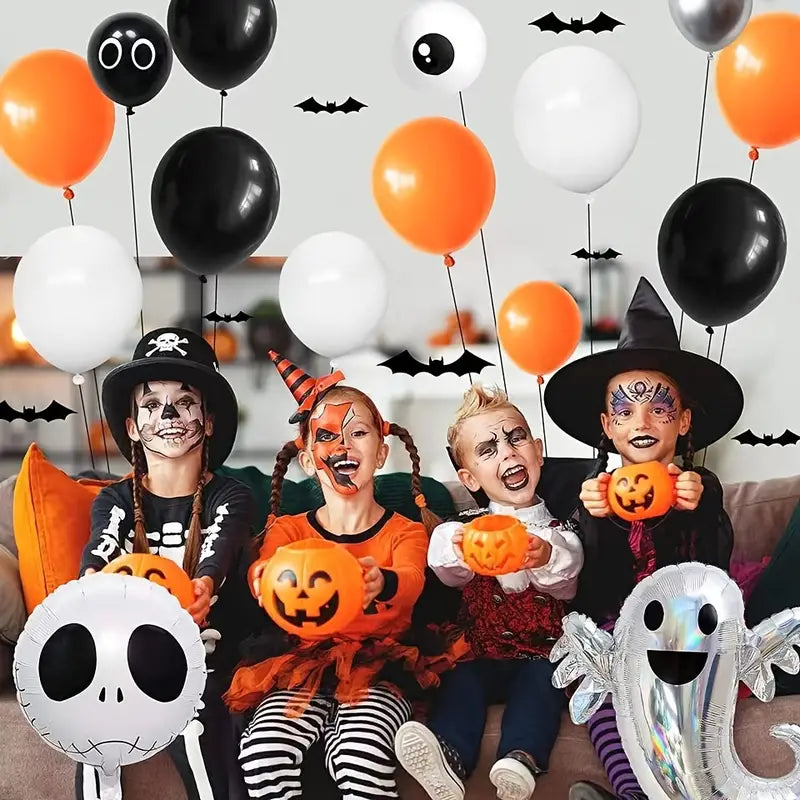 105pcs Balloon Garland Kit: Orange & Black with Ghost Skull Balloons for Nightmare Before Christmas, Day of the Dead, Baby Shower. Perfect for Christmas, Halloween Decor-2