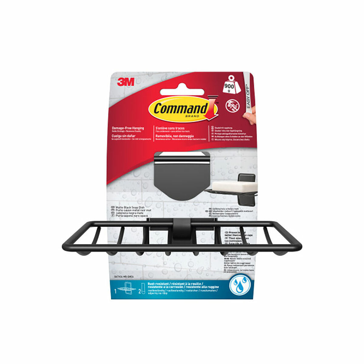 Soap dish Command Matte back Metal Plastic Matt 3 Pieces-2