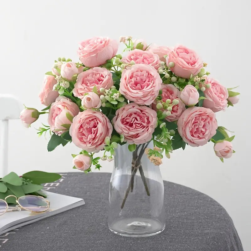 Realistic Light Pink Artificial Peony - Lifelike Home and Wedding Décor-1
