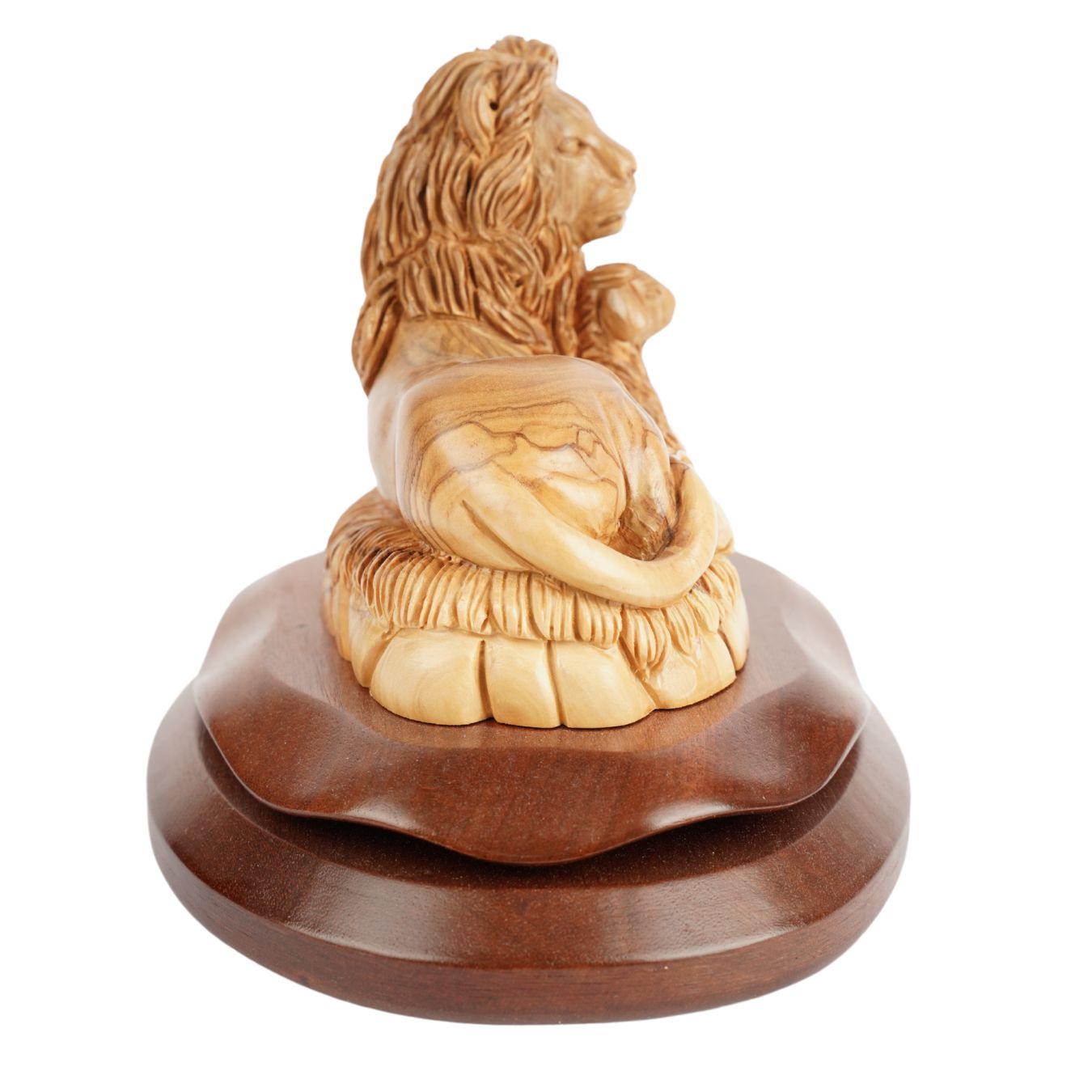 Löwe und Lamm – Symbol des Friedens aus Olivenholz (20 cm)-3