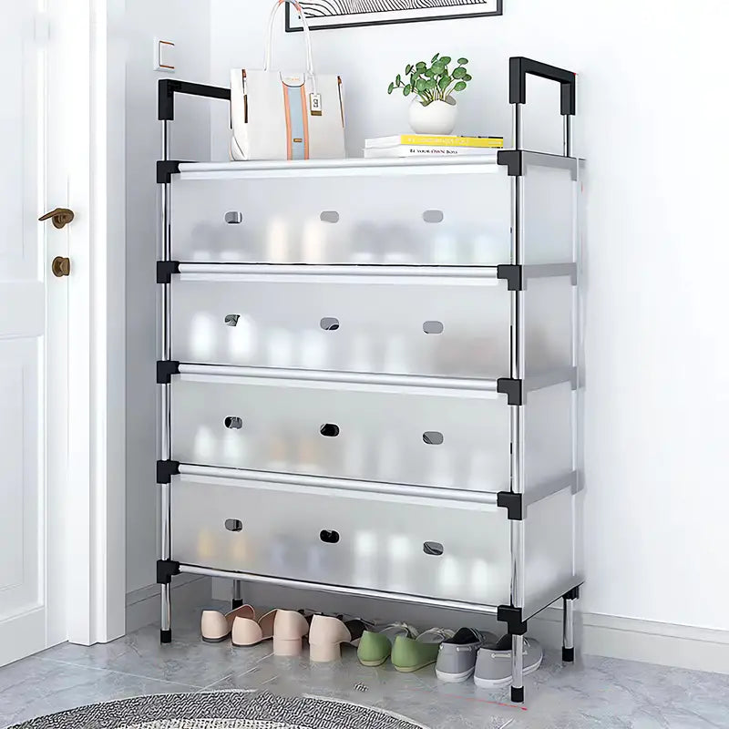 Say goodbye to dusty shoes with this convenient dustproof storage shelf-1