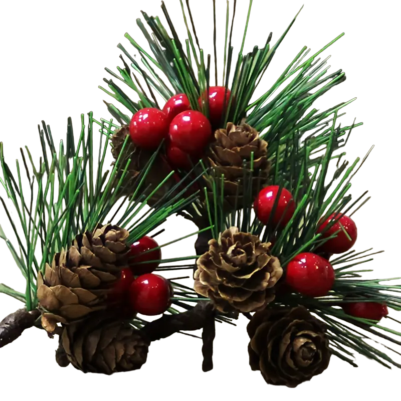 NNETM Set of 10 Artificial Christmas Picks - Festive Red Berry Holly Branches for Tree Decor-0