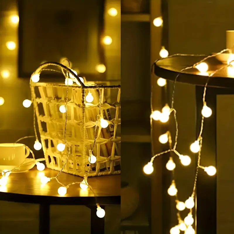 6m LED Ball Garland Fairy String Lights for Festive Decorations - Battery-Powered-2