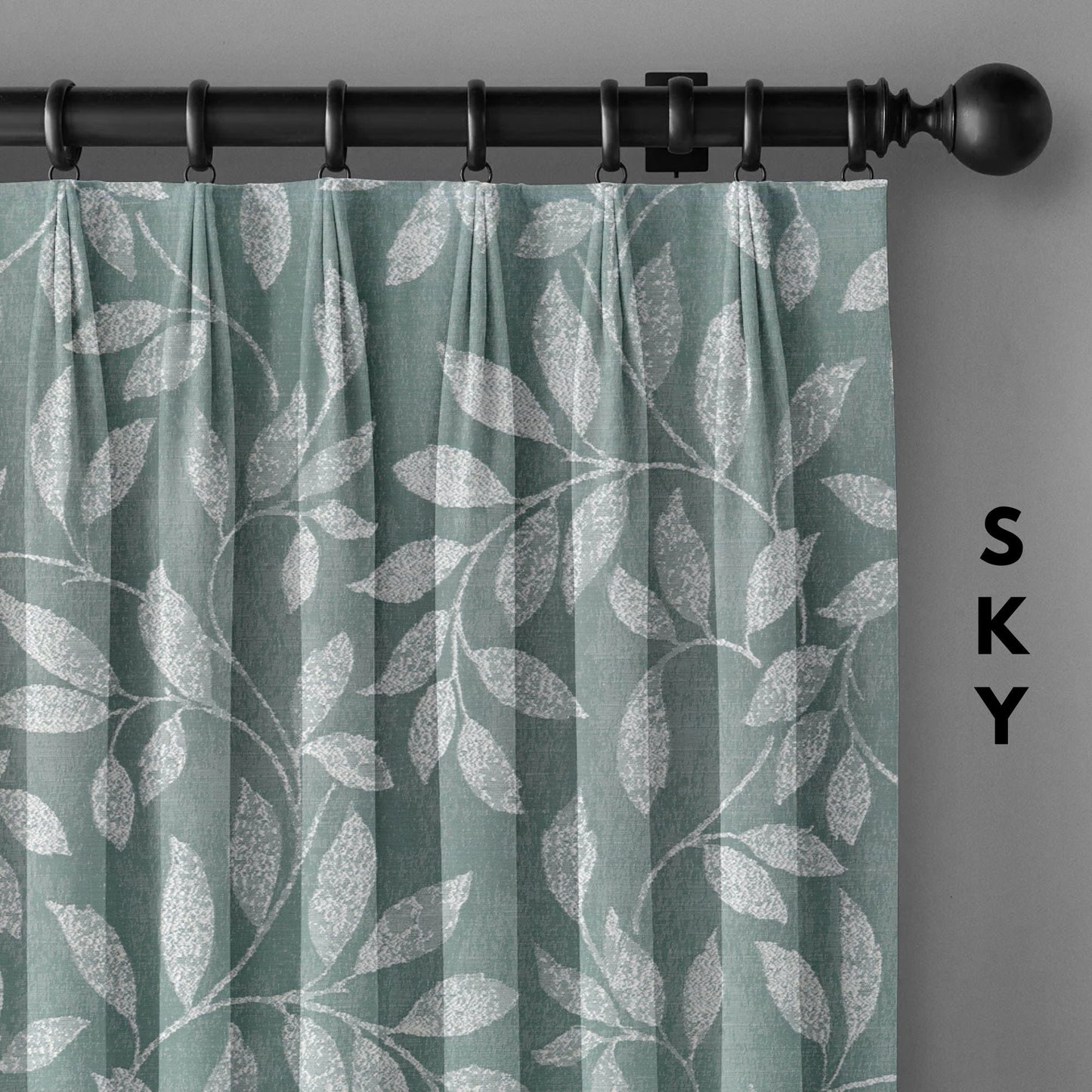 Bespoke Botanical Print Cotton Linen Curtains | Pinch Pleats & Euro Pleats | Standard & Custom Sizes-4