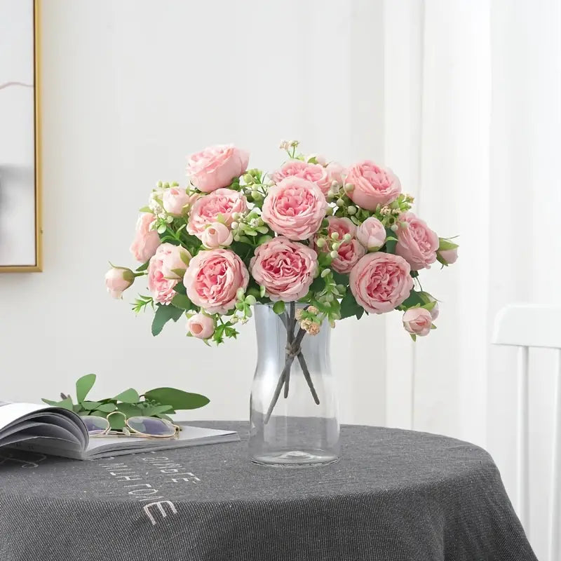 Realistic Light Pink Artificial Peony - Lifelike Home and Wedding Décor-3