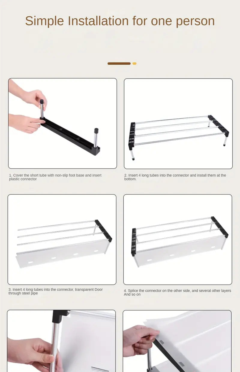 Say goodbye to dusty shoes with this convenient dustproof storage shelf-4