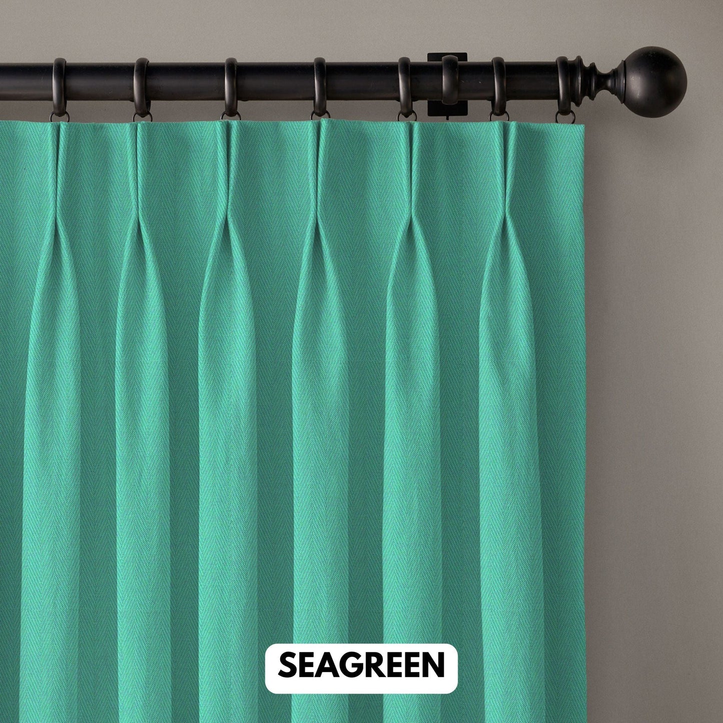 Pinch Pleated Woven Herringbone Linen Curtains UK - Natural Texture | Standard & Made to Measure-3