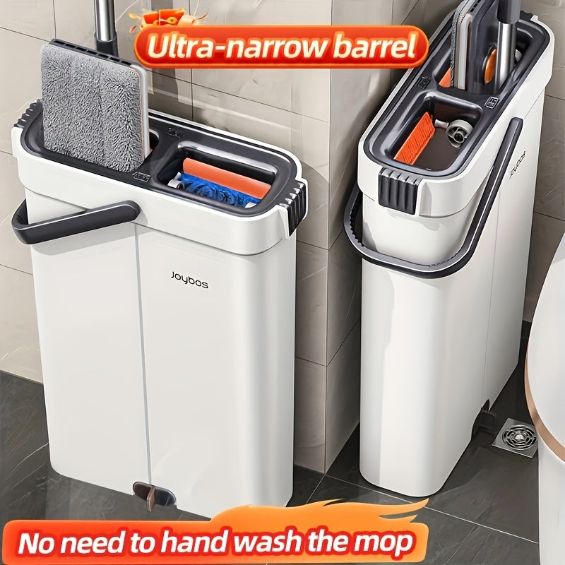 Hands-Free Flat Mop Cleaning Set with Bucket-3