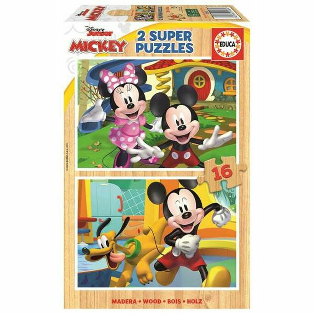 2-Puzzle Set Mickey Mouse 19287 16 Pieces 36 cm-0