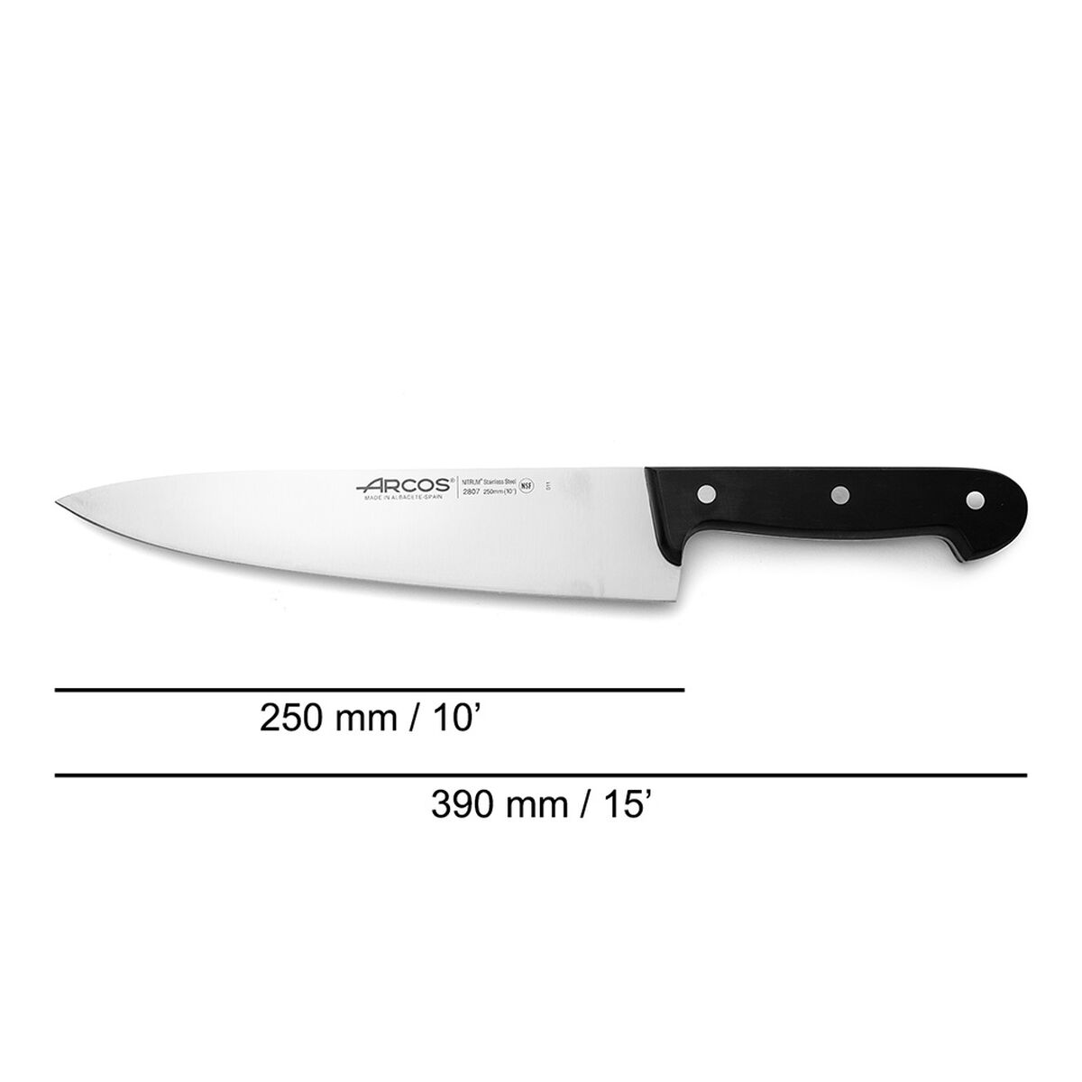 Kitchen Knife Arcos serie universal Black Steel 25 cm-5