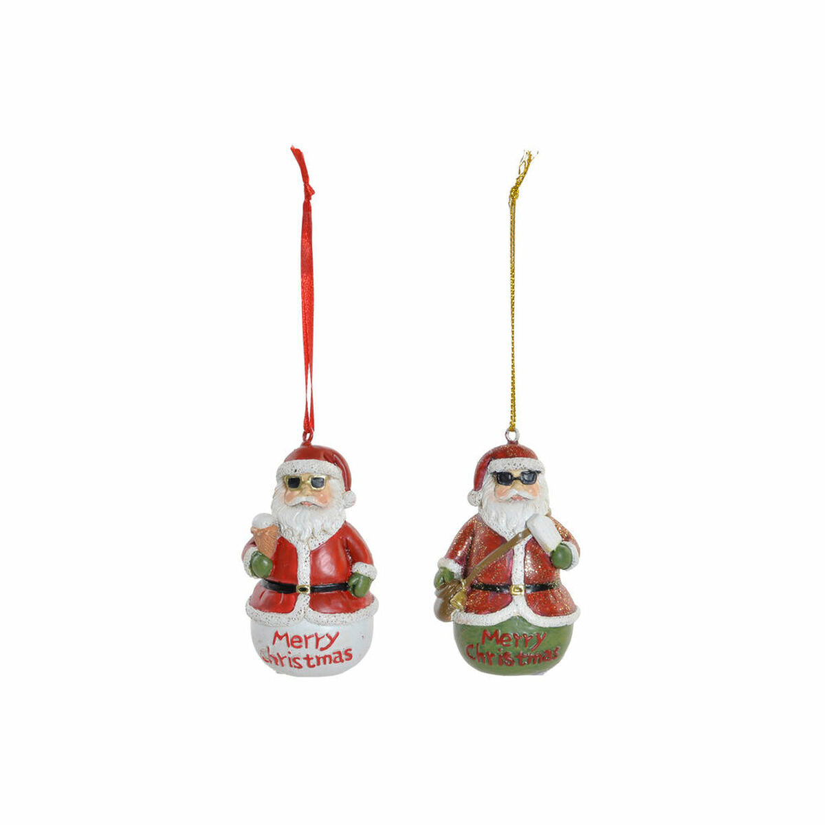 Hanging decoration DKD Home Decor Christmas Resin (2 pcs) (4.5 x 3 x 7 cm)-0