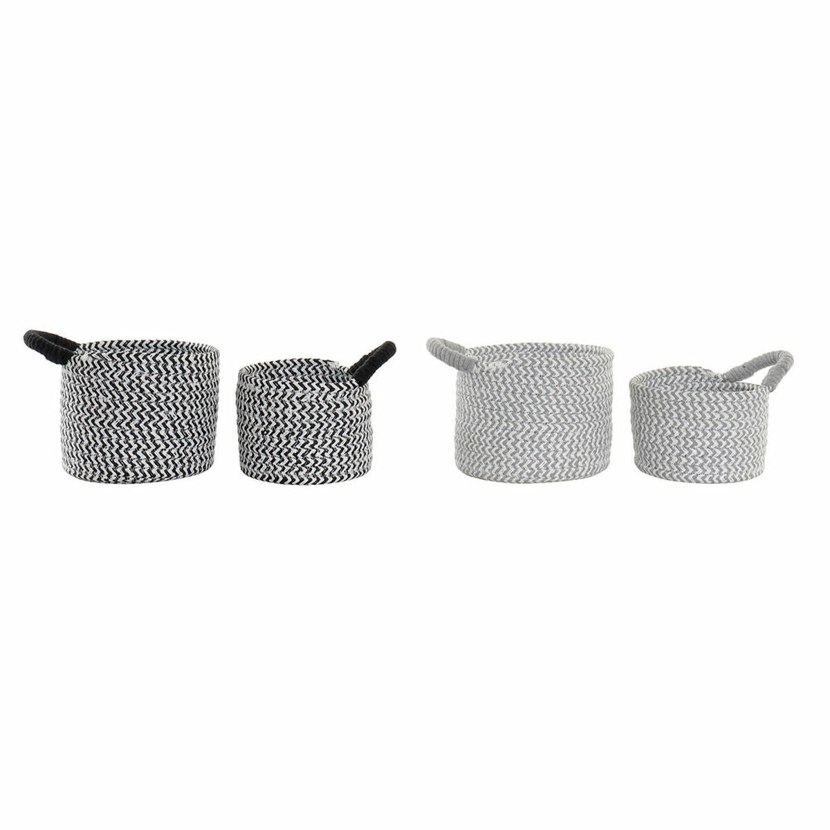 Basket set DKD Home Decor Natural Fibre 18 x 18 x 14 cm-0