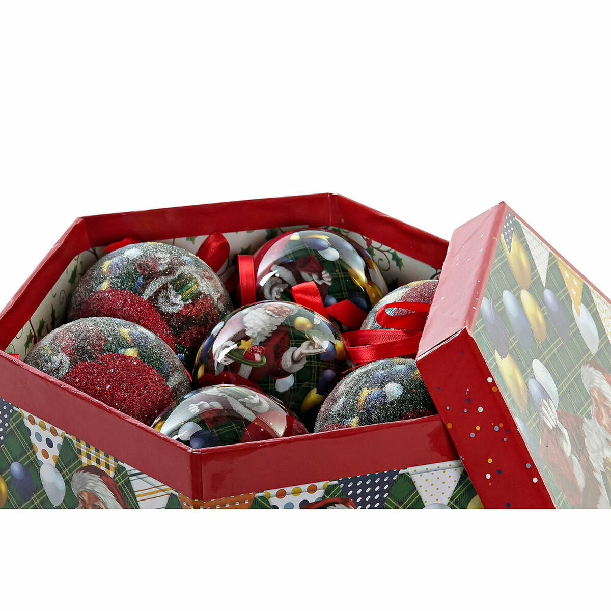 Christmas Baubles DKD Home Decor Father Christmas PVC (7 pcs) (7.5 x 7.5 x 12 cm)-2