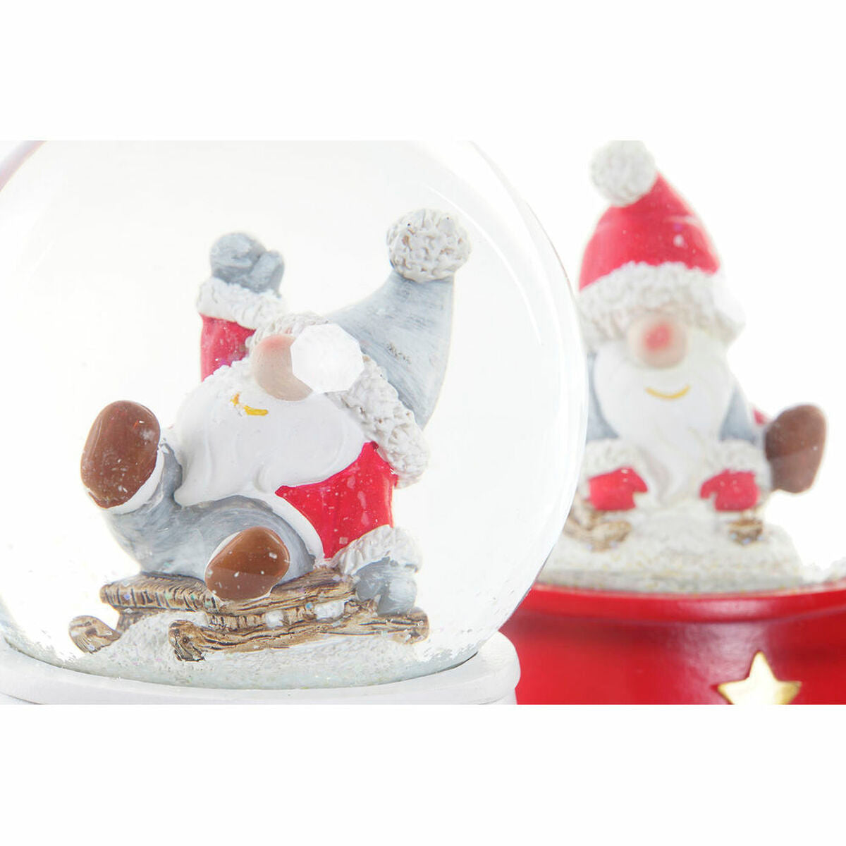 Christmas Bauble DKD Home Decor Resin Crystal Father Christmas (2 pcs) (9.5 x 9.5 x 13.5 cm)-1