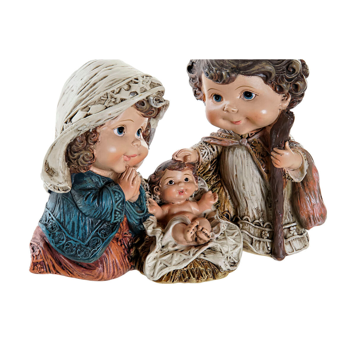 Christmas nativity set DKD Home Decor Resin Multicolour (16 x 9 x 12 cm) (2 Units)-2