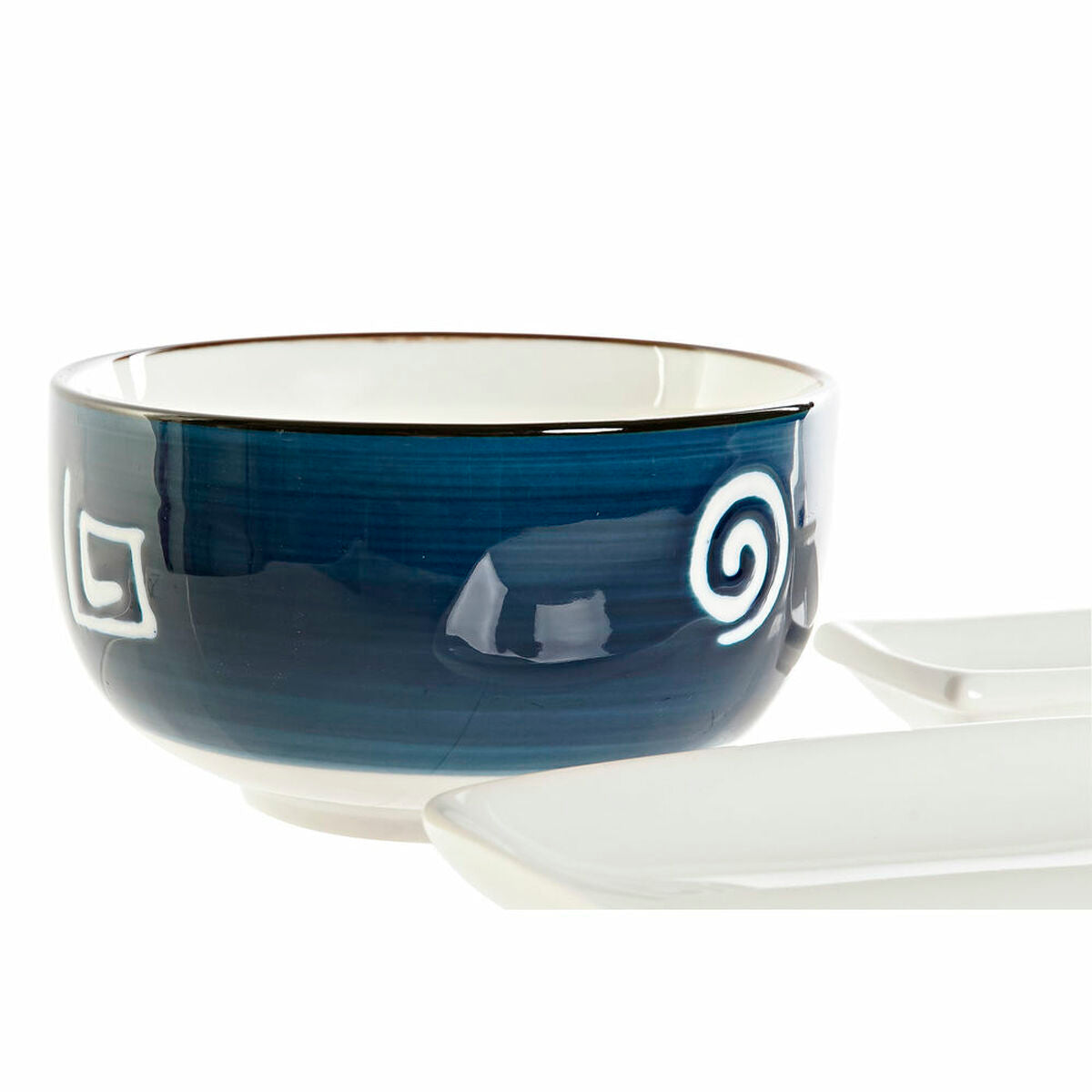 Sushi Set DKD Home Decor 33,5 x 34,5 x 9 cm Porcelain White Navy Blue Oriental (33,5 x 34,5 x 9 cm)-1