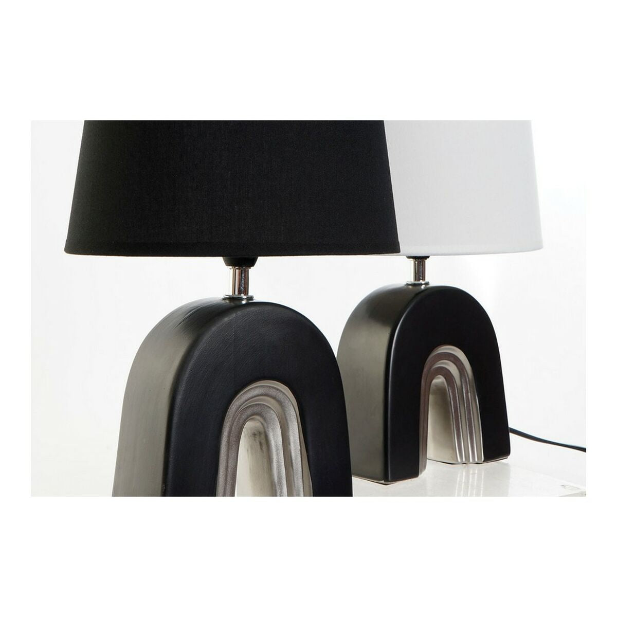 Desk lamp DKD Home Decor Ceramic Black Polyester (20 x 20 x 31 cm) (2 pcs)-3
