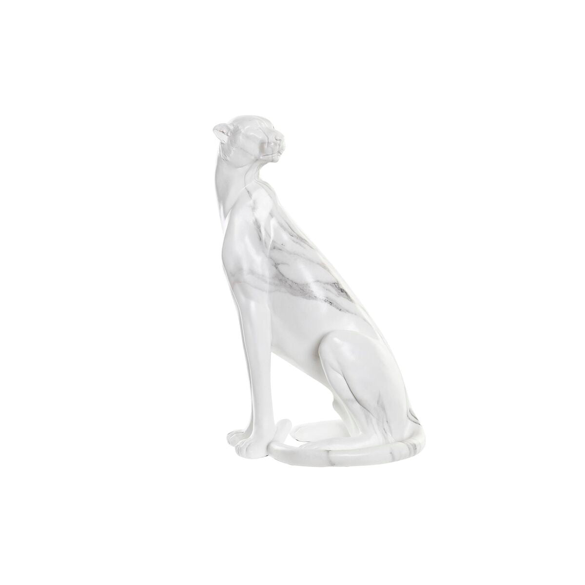 Decorative Figure DKD Home Decor Grey White Leopard Resin Marble (25 x 18 x 41 cm)-0