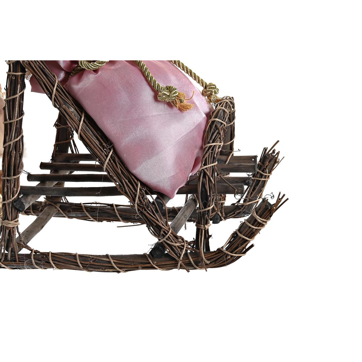 Decorative Figure DKD Home Decor Father Christmas Christmas Grey Pink Wood 42 x 22 x 50 cm-1
