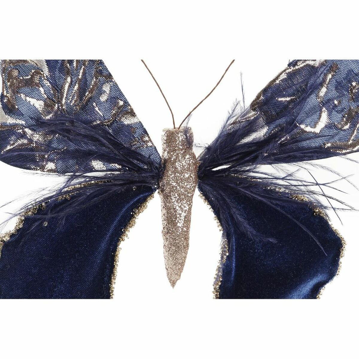 Christmas bauble DKD Home Decor Polyester Butterfly (2 Units) (23 x 3 x 19 cm)-1
