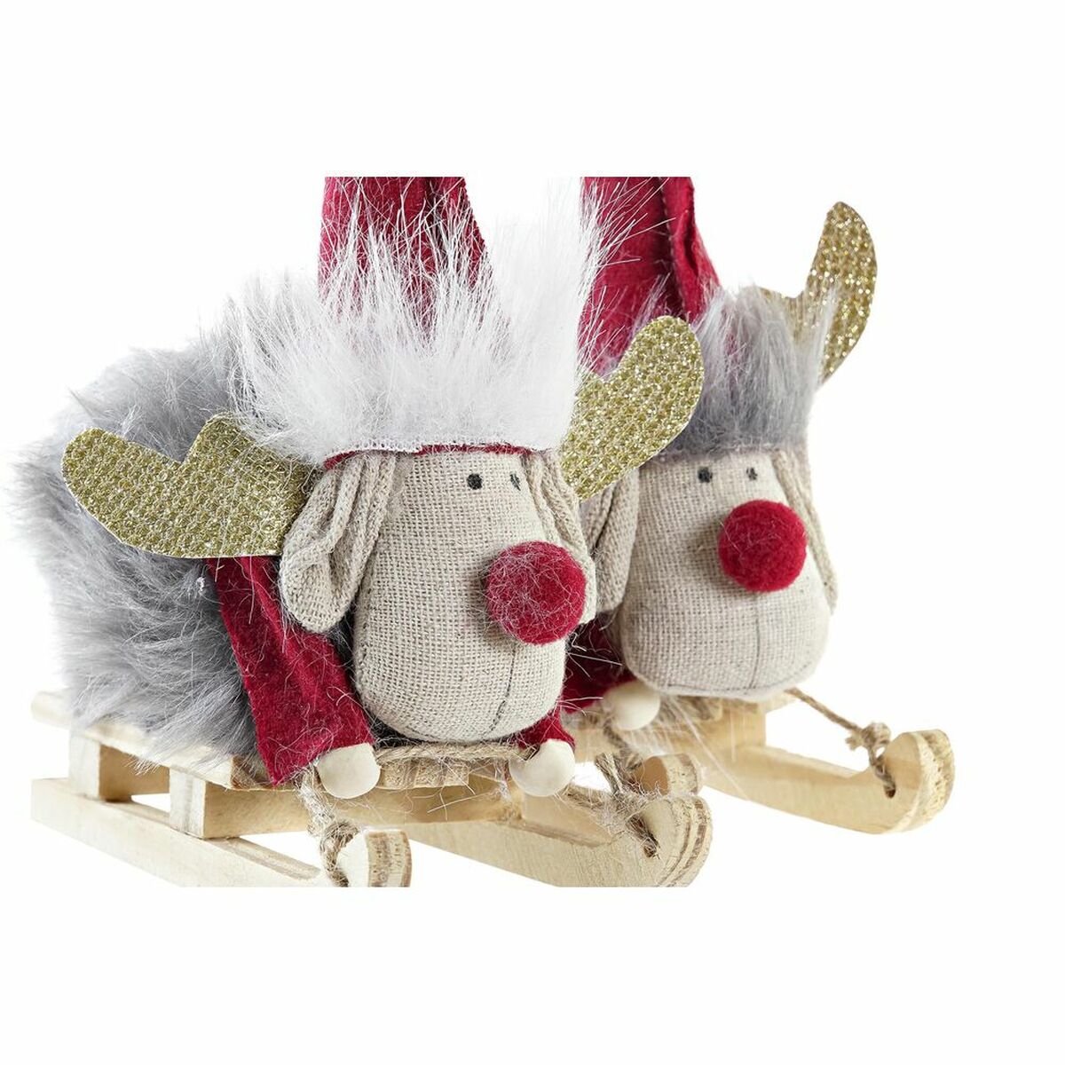 Christmas bauble DKD Home Decor Polyester Reindeer (15 x 5,5 x 16,5 cm) (2 Units)-2