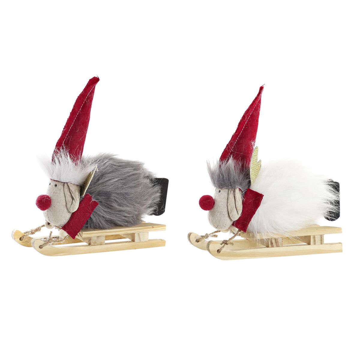 Christmas bauble DKD Home Decor Polyester Reindeer (15 x 5,5 x 16,5 cm) (2 Units)-0
