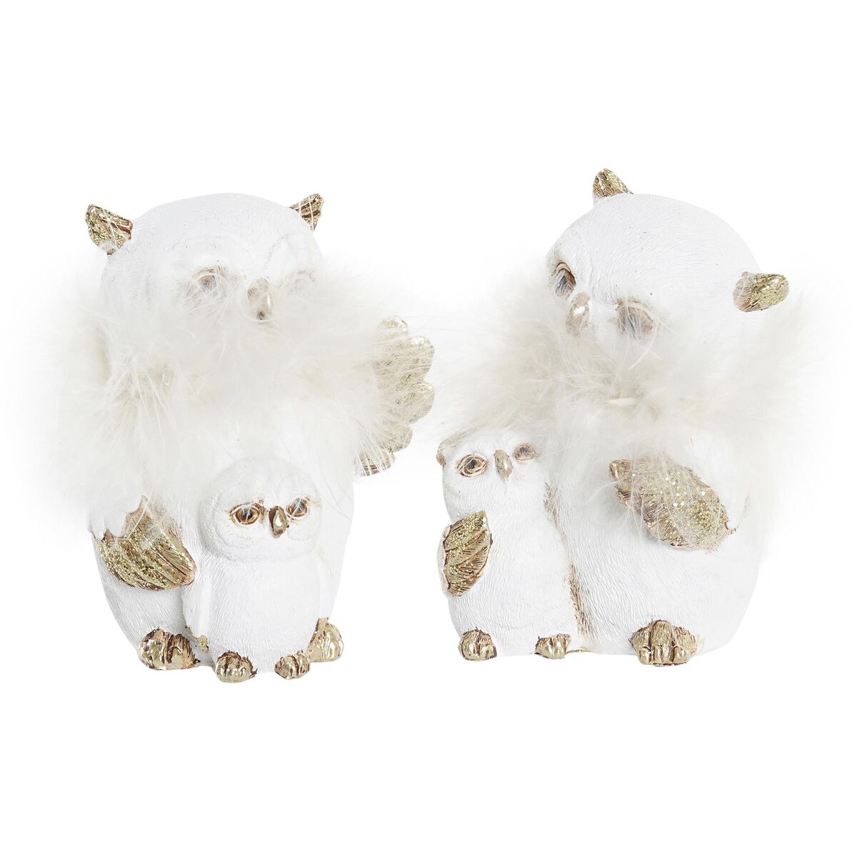 Christmas bauble DKD Home Decor Owl Resin (7,5 x 7 x 10 cm) (2 Units)-0
